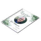 Carnet En Mémoire Amoureuse Feuilles verts Photo Funérail (Côté gauche)