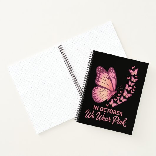 Carnet En octobre Papillon Rose Poitrine (Intérieur)