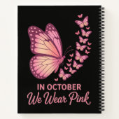 Carnet En octobre Papillon Rose Poitrine (Dos)