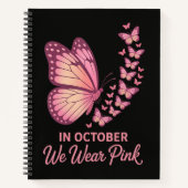 Carnet En octobre Papillon Rose Poitrine (Devant)