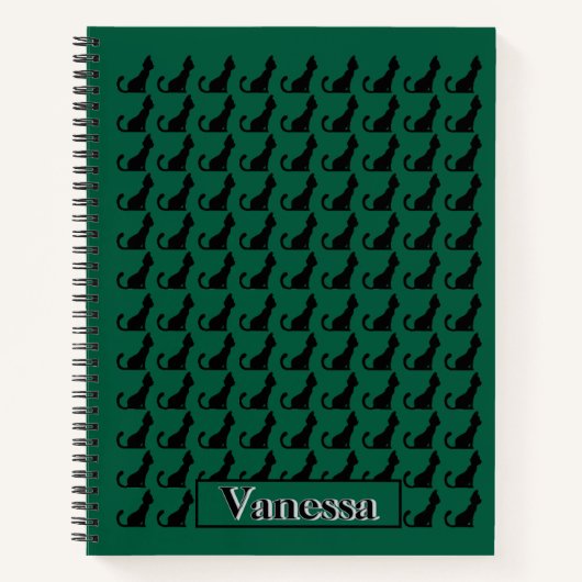 Carnet en silhouette de chat noir - Arrière - plan (Devant)