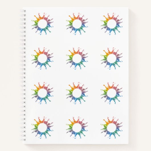 Carnet en spirale à aquarelle arc-en-ciel (Devant)