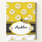 Carnet en spirale abeille marguerite jaune (Dos)