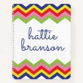 Carnet en spirale Chevron multicolore (Devant)