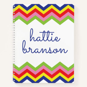 Carnet en spirale Chevron multicolore