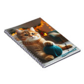 Carnet en spirale de chat brun-blanc mignon (Côté Droit)