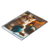 Carnet en spirale de chat brun-blanc mignon (Côté gauche)