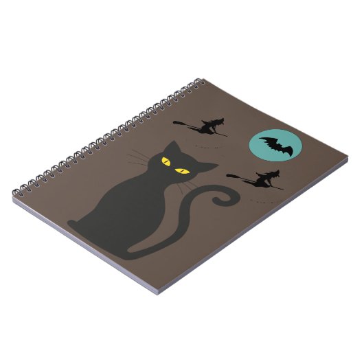 Carnet en spirale de chat noir (Côté gauche)