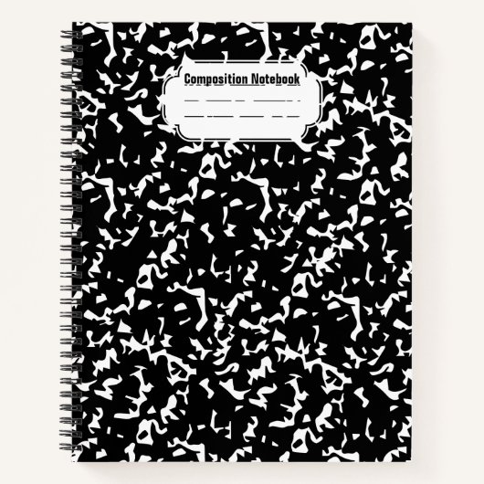 carnet en spirale de composition noire (Devant)