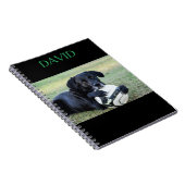 Carnet en spirale de laboratoire noir avec nom per (Côté Droit)