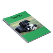 Carnet en spirale de laboratoire noir avec nom per (Côté Droit)