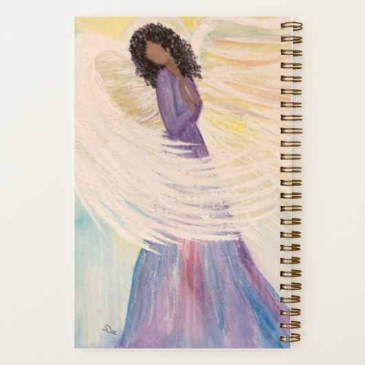 Carnet en spirale des anges peints à la main (8,5  (Verso)
