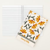 Carnet en spirale fleurie jaune | Journal (À l'intérieur)