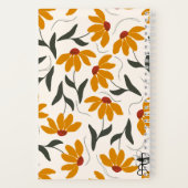 Carnet en spirale fleurie jaune | Journal (Verso)