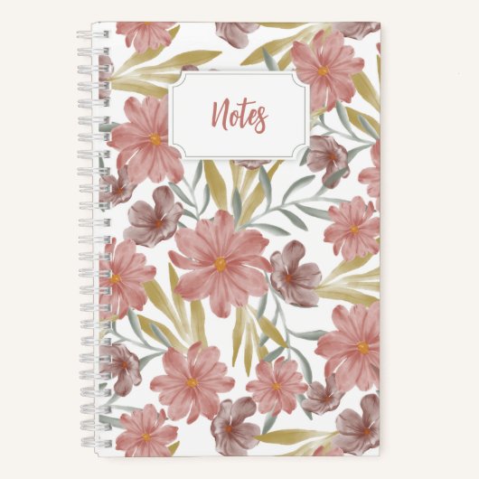 Carnet en spirale florale aquarelle | journal mign (Recto)