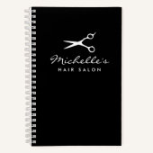 Carnet en spirale noire pour salon de coiffure ou  (Recto)