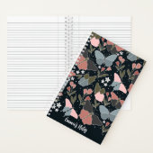 Carnet en spirale papillon bleu | Journal mûr (À l'intérieur)