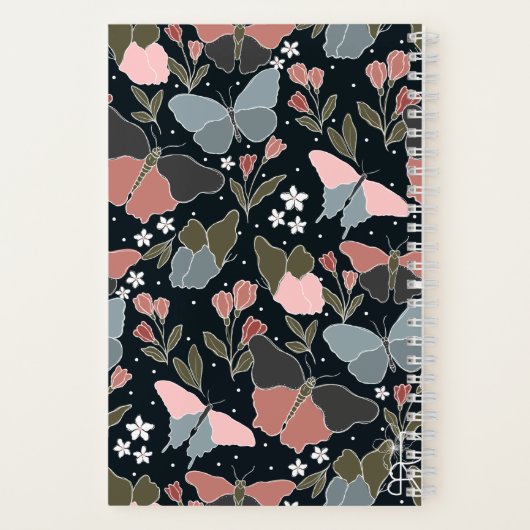 Carnet en spirale papillon bleu | Journal mûr (Verso)