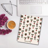 Carnet en spirale plante pointé | journal mignon