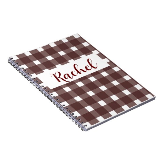 Carnet En vichy blanc Brown rustique (Côté Droit)