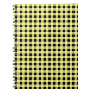 Carnet en vichy jaune et noir