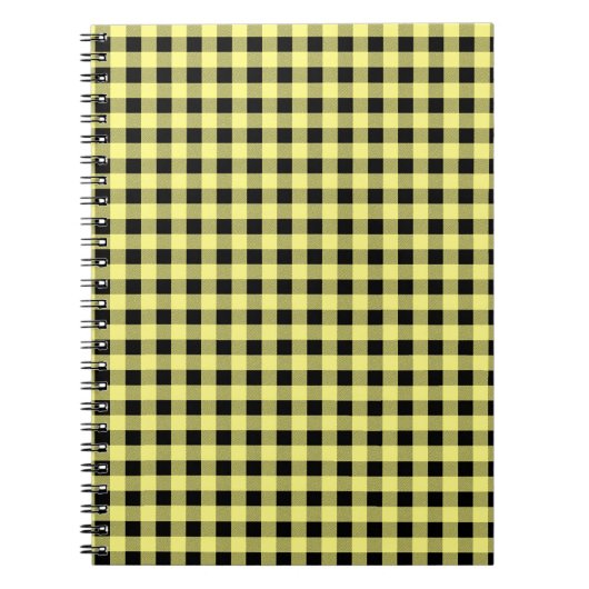Carnet en vichy jaune et noir (Devant)