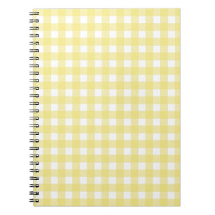 Carnet En vichy jaune pâle et blanc