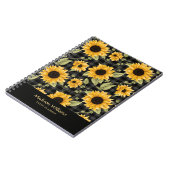 Carnet en vichy Motif tournesol (Côté gauche)