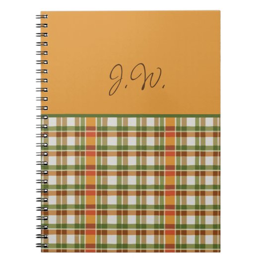 Carnet En vichy orange et vert (Devant)