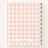 Carnet en vichy Recettes Rose Clou Chèque Feminine (Dos)