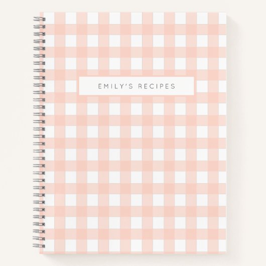 Carnet en vichy Recettes Rose Clou Chèque Feminine (Devant)
