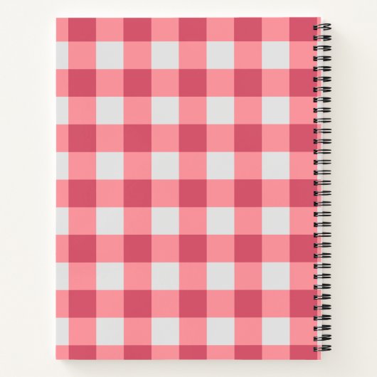 Carnet En vichy rose - Journal esthétique douce (Dos)