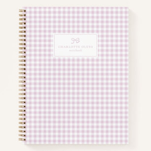 Carnet En vichy rose, preppy & Pastel esthétique