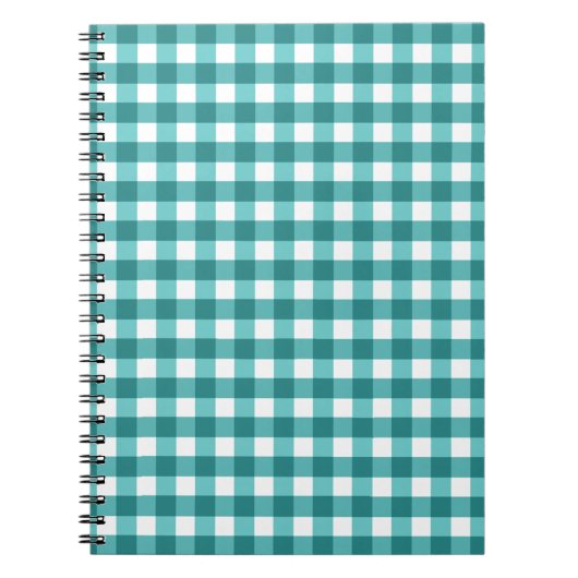 Carnet en vichy turquoise (Devant)