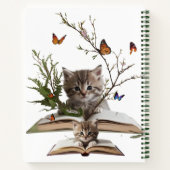 Carnet Enchanted Bookish Kitten Spiral Notebook (Dos)