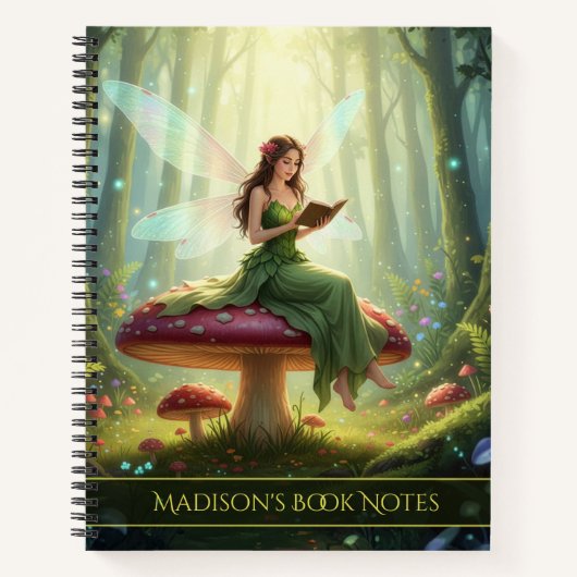 Carnet Enchanted Day Fairy Reading a Book Notebook (Devant)