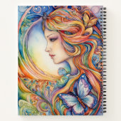 Carnet Enchantement de fille papillon coloré (Dos)