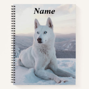 Carnet Enchanter White Husky Dog dans la neige
