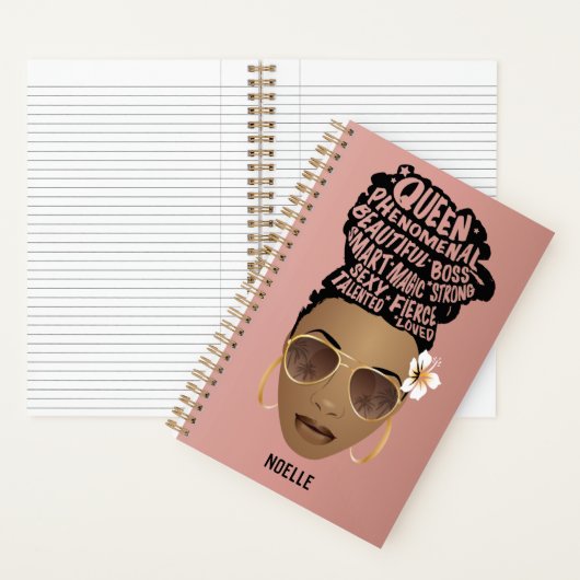 Carnet Encourageant les femmes noires, chignon naturel, r (À l'intérieur)