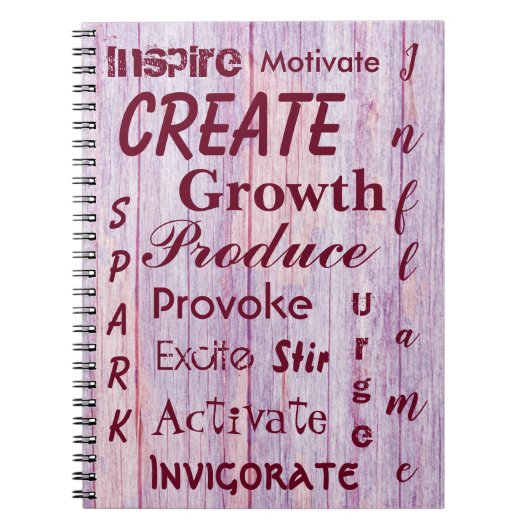 Carnet Encouragement de l'image en bois rose (Devant)