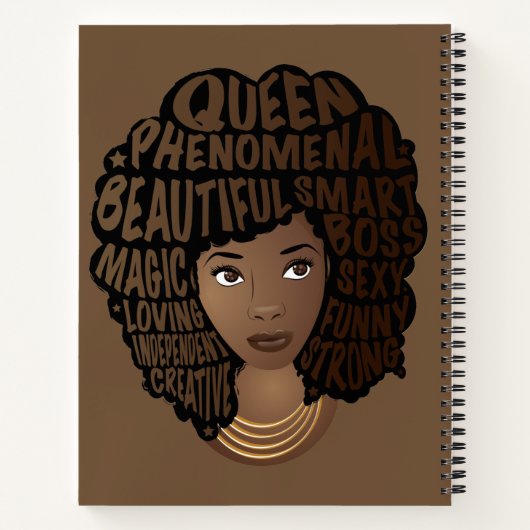 Carnet Encourager les femmes noires, cheveux naturels, Br (Dos)