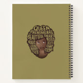 Carnet Encourager les femmes noires, vert olive (Dos)