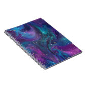 Carnet Encre cosmique | Turquoise bleu violet Galaxie Neb (Côté Droit)