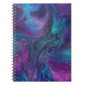 Carnet Encre cosmique | Turquoise bleu violet Galaxie Neb (Devant)