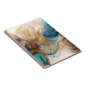 Carnet Encre D'Alcool, Minéral Bleu Abstrait. (Côté Droit)