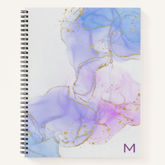 Carnet Encre d'alcool rose, pourpre et bleu (Devant)
