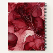 Carnet Encre d'alcool rouge cerise personnalisée (Dos)
