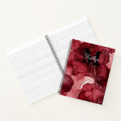 Carnet Encre d'alcool rouge cerise personnalisée (Intérieur)