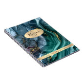 Carnet Encre d'or gris Turquoise Smokey Nom Abstrait/Suje (Côté Droit)