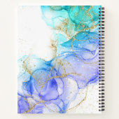 Carnet Encre et nom d'alcool turquoise et or (Dos)